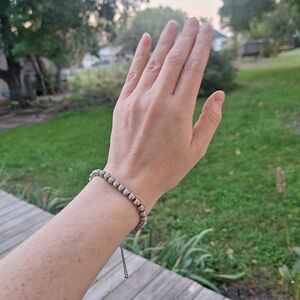 Milor Diamond-cut Beads VTG Tennis Bracelet Sterling